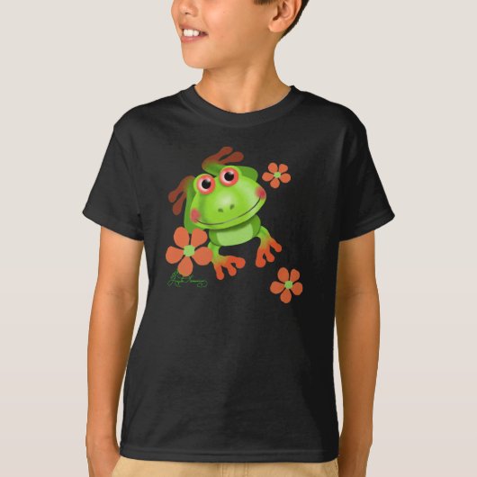 かわいい面白いアマガエル Tシャツ (正面)