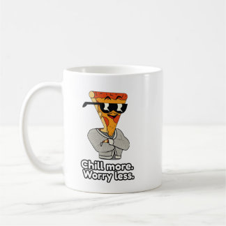 かわいい面白いキャラクターのピザスライス クラシックマグ コーヒーマグカップ