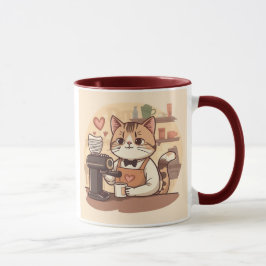 かわいい面白いキャラクター バリスタ 猫 マグカップ