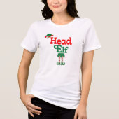 かわいい面白いクリスマス休日の主任エルフ トライブレンドＴシャツ (正面)