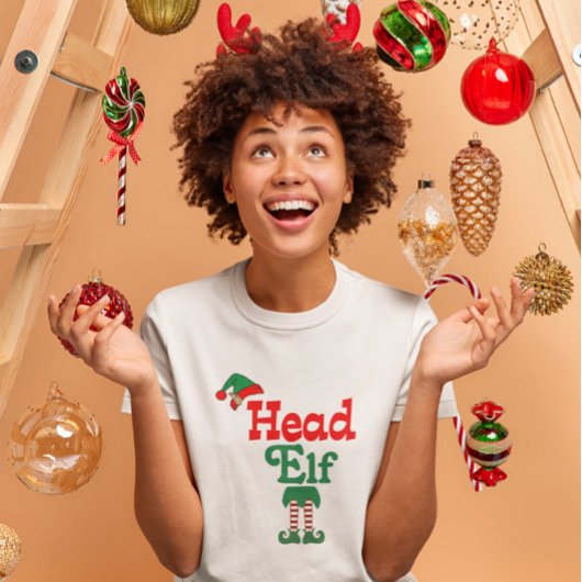 かわいい面白いクリスマス休日の主任エルフ トライブレンドＴシャツ