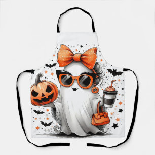 かわいい面白いハロウィーン幽霊 エプロン