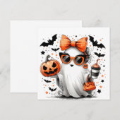 かわいい面白いハロウィーン幽霊 セーブザデート (正面/裏面)