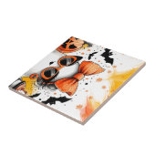 かわいい面白いハロウィーン幽霊 タイル (側面)