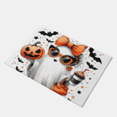 かわいい面白いハロウィーン幽霊 ドアマット (アングル)