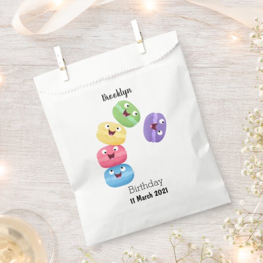 かわいい面白いマカロンのかわいいイラスト フェイバーバッグ (クリップ留めされた状態)