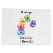 かわいい面白いマカロンのかわいいイラスト ラージペーパーバッグ (裏面)