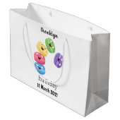 かわいい面白いマカロンのかわいいイラスト ラージペーパーバッグ (裏面アングル)