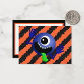 かわいい面白い子供たちのハロウィン宇宙エイリアンノートカード ノートカード (正面/裏面インサイチュ)