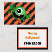 かわいい面白い子供たちのハロウィン宇宙エイリアン ノートカード (正面/裏面)