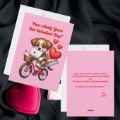 かわいい面白い子犬ラブハートバレンタインカード シーズンカード