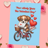 かわいい面白い子犬ラブハートバレンタインカード シーズンカード