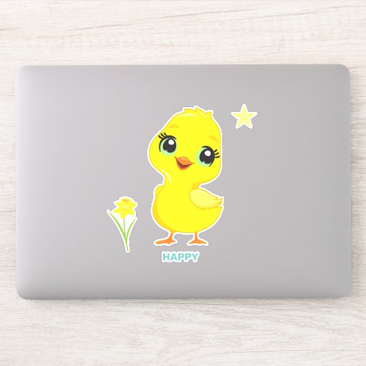 かわいい面白い幸せなひよこステッカー シール (コンピューター)