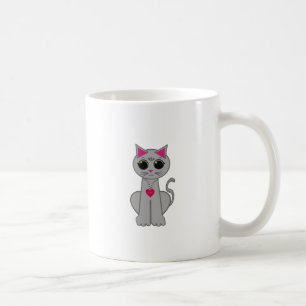 かわいい面白い幸せな灰色の猫 コーヒーマグカップ