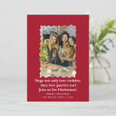 かわいい面白い犬たちからのクリスマスホリデーカード 招待状 (スタンド正面)