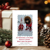かわいい面白い犬たちからのクリスマスホリデーカード 招待状