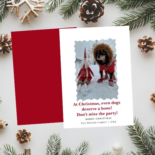 かわいい面白い犬たちからのクリスマスホリデーカード 招待状