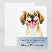 かわいい面白い犬のクリスマスカード シーズンカード (正面/裏面)