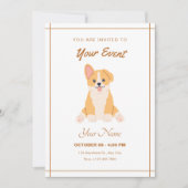 かわいい面白い犬 招待状 (正面)