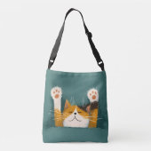 かわいい面白い猫の昼寝 クロスボディバッグ (裏面)