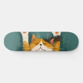 かわいい面白い猫の昼寝 スケートボード (横)