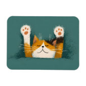 かわいい面白い猫の昼寝 マグネット (横)