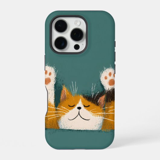 かわいい面白い猫の昼寝 iPhoneケース (裏面)