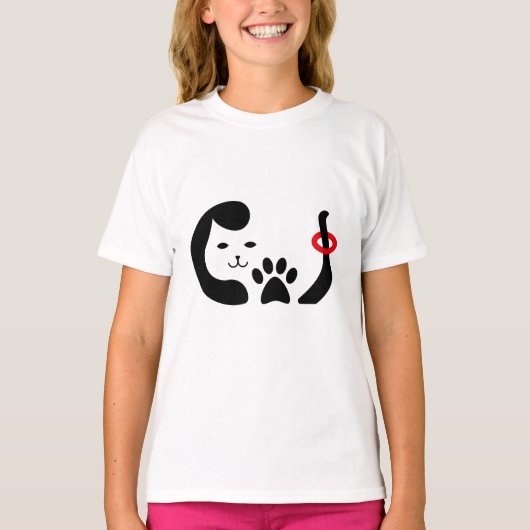 かわいい面白い猫の鳴き声 Tシャツ (正面)