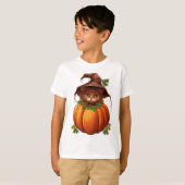 かわいい面白い猫カボチャ Tシャツ (正面フル)