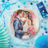 かわいい面白い美しい結婚カップル ペーパープレート (パーティー)