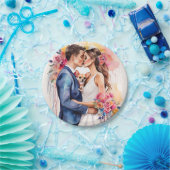 かわいい面白い美しい結婚カップル ペーパープレート (パーティー)