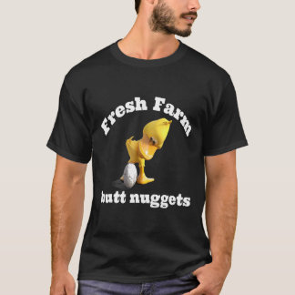 かわいい面白い農場の新鮮なお尻のナゲット鶏のアヒル Tシャツ