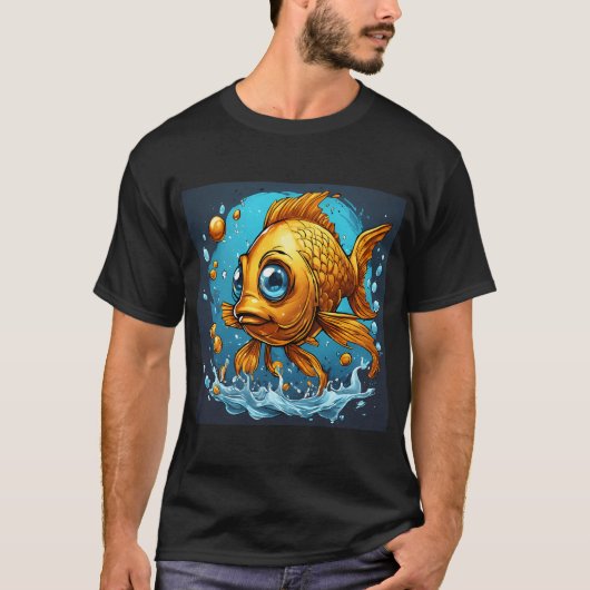 かわいい面白い金魚 Tシャツ (正面)