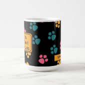 かわいい面白い黒猫の足 コーヒーマグカップ (中央)
