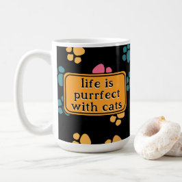 かわいい面白い黒猫の足 コーヒーマグカップ