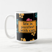 かわいい面白い黒猫の足 コーヒーマグカップ (左)
