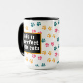 かわいい面白い黒猫の足 マグカップ (正面左)