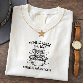 かわいい面白いWifiホームマウスTシャツ Tシャツ