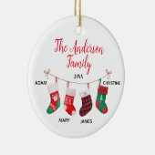 かわいい靴下の名前の4の家族 セラミックオーナメント (右)