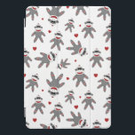 かわいい靴下ザルと赤いハート柄 iPad PROカバー<br><div class="desc">このソックサルパターン(の模様が)あるiPadのカバー頭が切れるは、ソックサルを愛し、自分のiPadでそれを表示したい誰にでも最適だ!</div>
