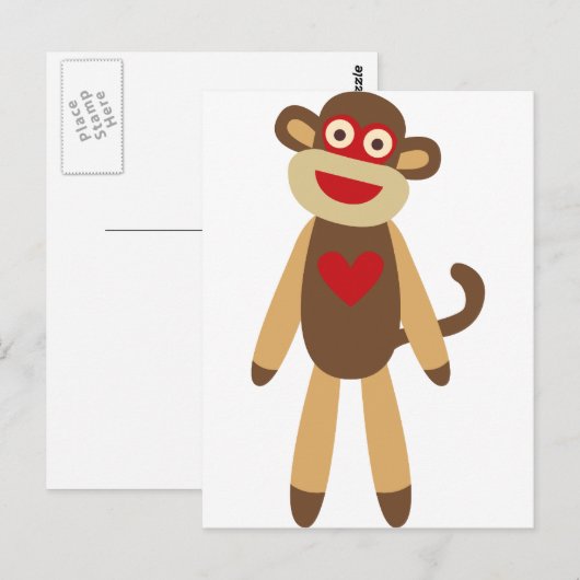 かわいい靴下ザル ポストカード (正面/裏面)