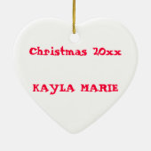 かわいい靴下猿のクリスマス装パーソナライズされた飾品 セラミックオーナメント (裏面)