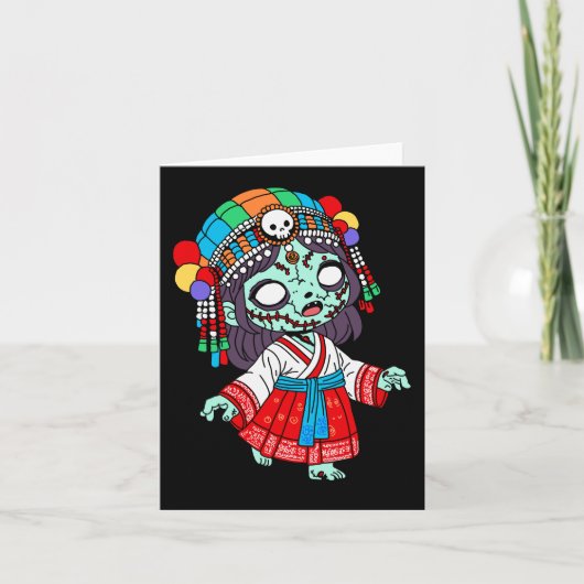 かわいい韓国ゾンビ ノートカード (正面)