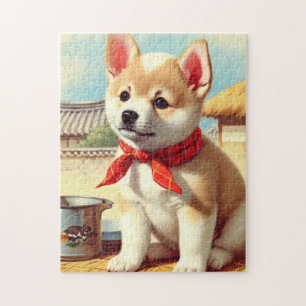 かわいい韓国人犬絵を描ズ ジグソーパズル