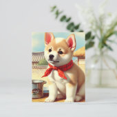 かわいい韓国人犬絵を描ズ ポストカード (スタンド正面)