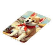 かわいい韓国人犬絵を描ズ マグネット (左側)