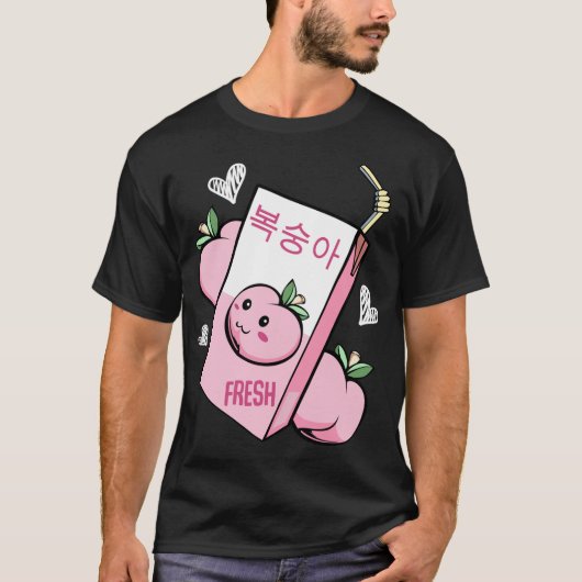 かわいい韓国桃ジュース愛される可愛さF Tシャツ (正面)