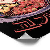 かわいい韓国猫食べのバーベキューアニメ ポスター (角)