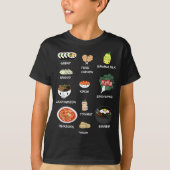 かわいい韓国食べ物、ビビンバップと韓国の美学K Tシャツ (正面)