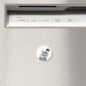 かわいい韓流ドラマカップル丸型冷蔵庫 マグネット (インサイチュ (食洗機))